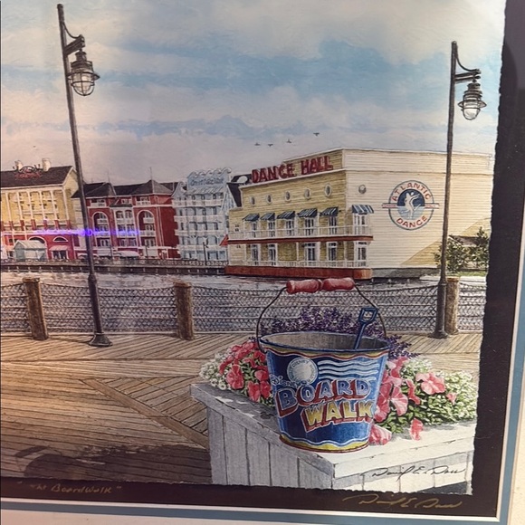 David Doss signed Disney Boardwalk picture with Black Frame - Picture 4 of 9